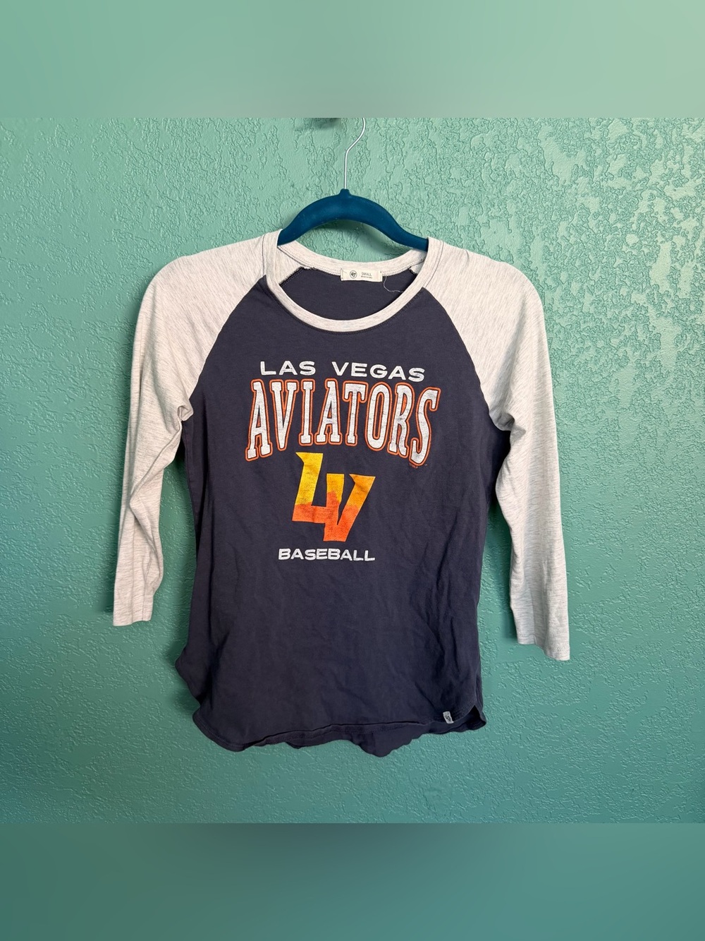 47 Brand Las Vegas Aviators Raglan Tee - Navy & Light Gray